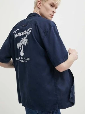 Tommy Jeans koszula męska kolor granatowy relaxed DM0DM18945