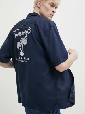 Tommy Jeans koszula męska kolor granatowy relaxed DM0DM18945