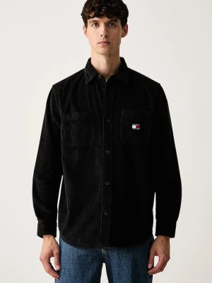 Tommy Jeans koszula męska sztruksowa czarny