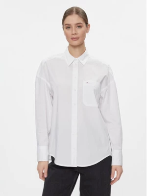 Tommy Jeans Koszula Tjw Ovs Cotton Shirt Ext DW0DW17356 Biały Regular Fit