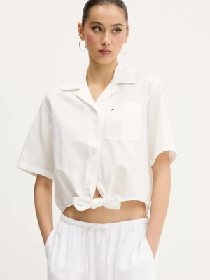 Tommy Jeans koszula z domieszką lnu