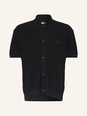 Tommy Jeans Koszula Z Dzianiny Comfort Fit schwarz