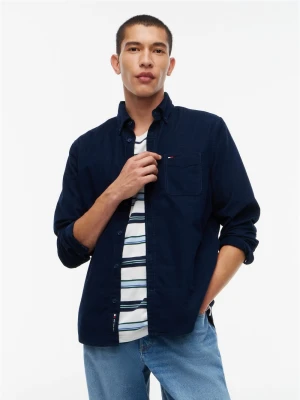 Tommy Jeans koszula z sztruksu Mężczyźni Regular Fit Bawełna (100%) niebieski