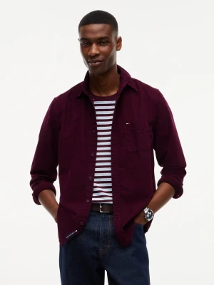 Tommy Jeans koszula z sztruksu Mężczyźni Regular Fit Bawełna lila