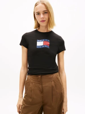 Tommy Jeans Koszulka damska Kobiety Bawełna (100%) czarny,
