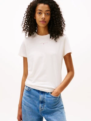 Tommy Jeans Koszulka damska Kobiety Bawełna biały jednolity,