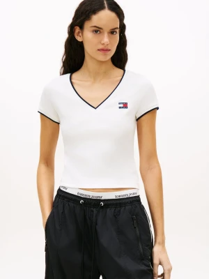 Zdjęcie produktu Tommy Jeans Koszulka damska Kobiety Bawełna biały,