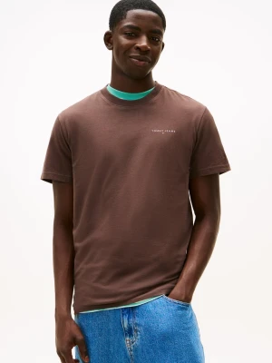 Tommy Jeans Koszulka damska Kobiety Bawełna brązowy jednolity,