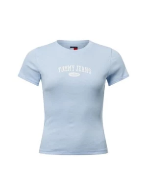 Tommy Jeans Koszulka damska Kobiety Bawełna niebieski jednolity,