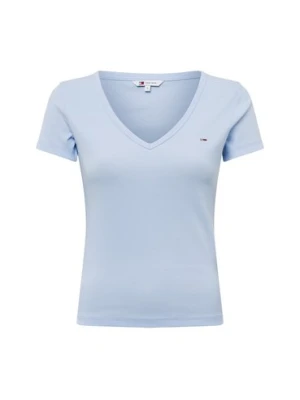 Tommy Jeans Koszulka damska Kobiety Bawełna niebieski jednolity,