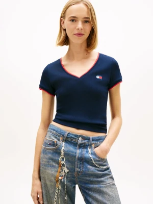 Tommy Jeans Koszulka damska Kobiety Bawełna niebieski,