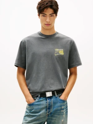 Tommy Jeans Koszulka męska Mężczyźni Bawełna (100%) szary,