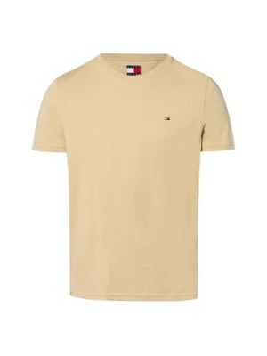 Tommy Jeans Koszulka męska Mężczyźni Bawełna beżowy,