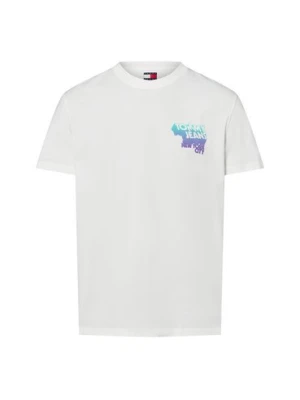 Tommy Jeans Koszulka męska Mężczyźni Bawełna biały jednolity,