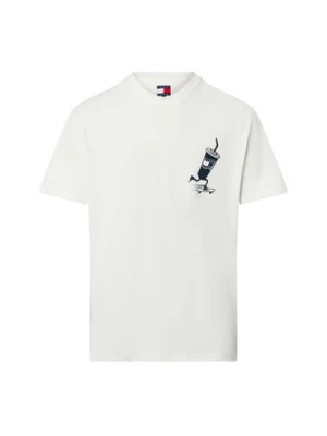 Tommy Jeans Koszulka męska Mężczyźni Bawełna biały jednolity,
