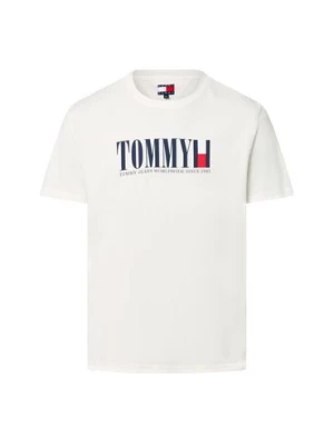 Tommy Jeans Koszulka męska Mężczyźni Bawełna biały nadruk,