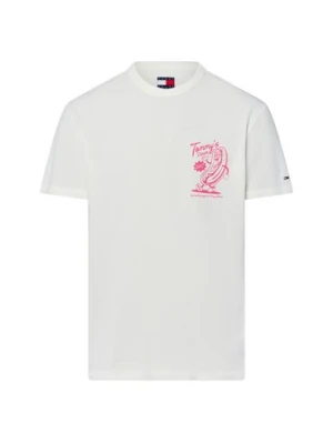 Tommy Jeans Koszulka męska Mężczyźni Bawełna biały nadruk,
