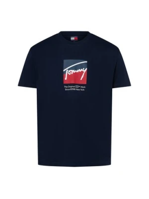 Tommy Jeans Koszulka męska Mężczyźni Bawełna niebieski nadruk,