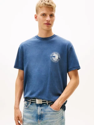Tommy Jeans Koszulka męska Mężczyźni Bawełna niebieski,