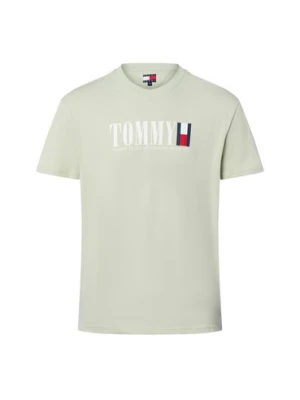 Tommy Jeans Koszulka męska Mężczyźni Bawełna zielony jednolity,