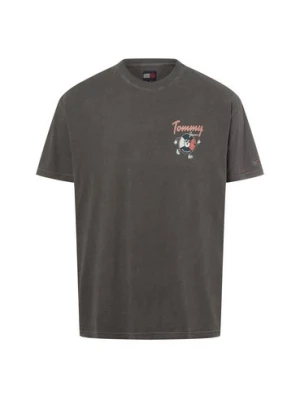 Tommy Jeans Koszulka męska - Nowość Mężczyźni Bawełna szary jednolity,