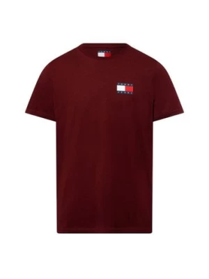 Tommy Jeans Koszulka męska - TJM SLIM ESSENTIAL FLAG TEE Mężczyźni Bawełna czerwony jednolity,