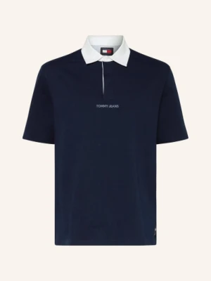 Tommy Jeans Koszulka Polo Z Dżerseju Oversized Fit blau