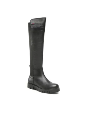 Tommy Jeans Kozaki Long Leather Tommy Jeans Boot EN0EN01993 Czarny