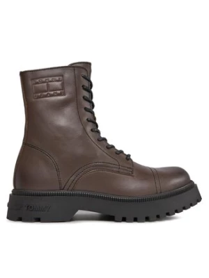 Tommy Jeans Kozaki Tjm Casual Boot EM0EM01244 Brązowy