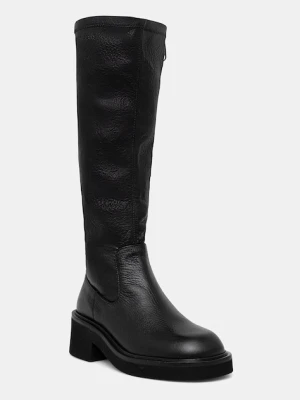 Tommy Jeans kozaki TJW STRETCHY LONG BOOT damskie kolor czarny na słupku EN0EN02851