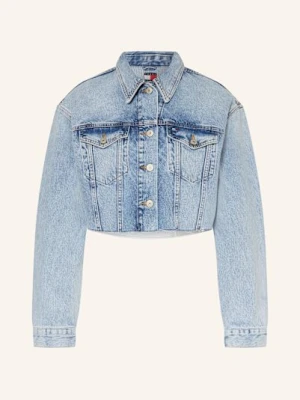 Tommy Jeans Krótka Kurtka Jeansowa Z Mieszanki Materiałów blau