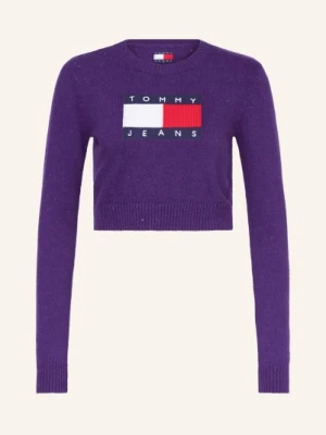 Tommy Jeans Krótki Sweter Z Cekinami lila