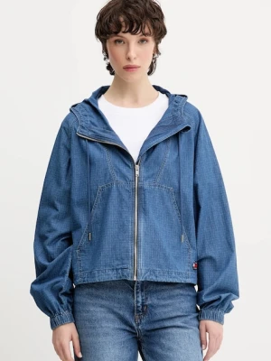Tommy Jeans kurtka bawełniana kolor granatowy przejściowa oversize DW0DW21064