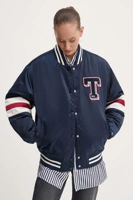 Tommy Jeans kurtka bomber damski kolor granatowy przejściowa oversize DW0DW18306