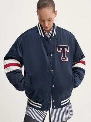 Tommy Jeans kurtka bomber damski kolor granatowy przejściowa oversize DW0DW18306