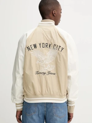 Tommy Jeans kurtka bomber kolor beżowy przejściowa DM0DM21668