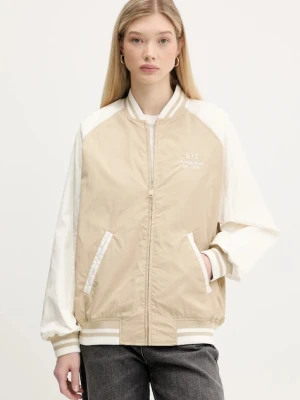 Tommy Jeans kurtka bomber kolor beżowy przejściowa DW0DW21432