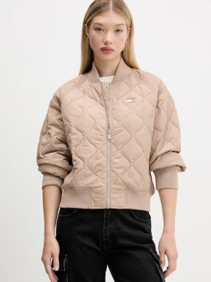 Tommy Jeans kurtka bomber kolor beżowy przejściowa DW0DW21631