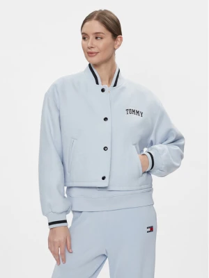 Tommy Jeans Kurtka bomber Varsity DW0DW17236 Błękitny Relaxed Fit Niebieski jasny