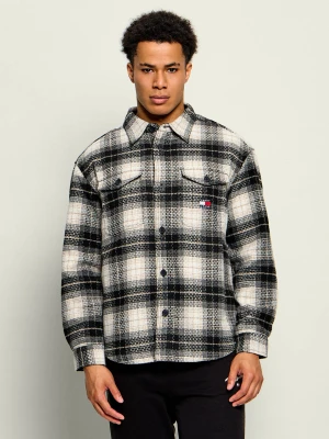 Tommy Jeans Kurtka Check | Oversize fit czarny