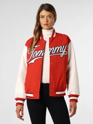 Tommy Jeans Kurtka damska Kobiety Sztuczne włókno czerwony|biały jednolity,