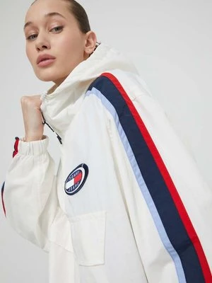 Tommy Jeans kurtka damska kolor beżowy przejściowa oversize DW0DW18151