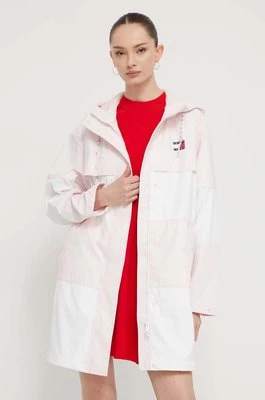 Tommy Jeans kurtka damska kolor różowy przejściowa oversize