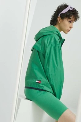Tommy Jeans kurtka damska kolor zielony przejściowa oversize