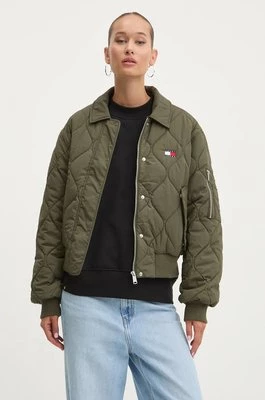 Tommy Jeans kurtka damska kolor zielony zimowa oversize DW0DW18839