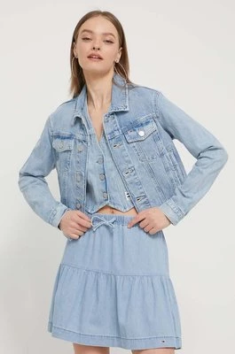 Tommy Jeans kurtka jeansowa damska kolor niebieski przejściowa DW0DW17661