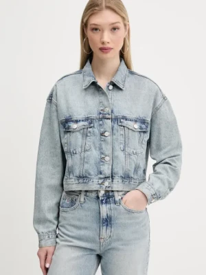 Tommy Jeans kurtka jeansowa damska kolor niebieski przejściowa oversize DW0DW21289