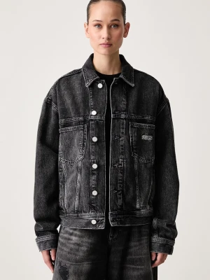 Tommy Jeans kurtka jeansowa damska z bawełną czarny