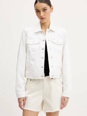 Tommy Jeans kurtka jeansowa kolor beżowy przejściowa DW0DW20121