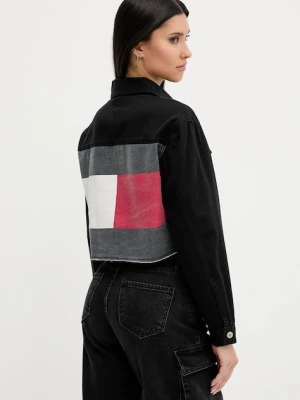 Tommy Jeans kurtka jeansowa kolor czarny przejściowa oversize DW0DW21431